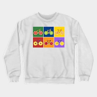 Fruit Wheels Tiled Pattern For The Love Of Cycling Crewneck Sweatshirt